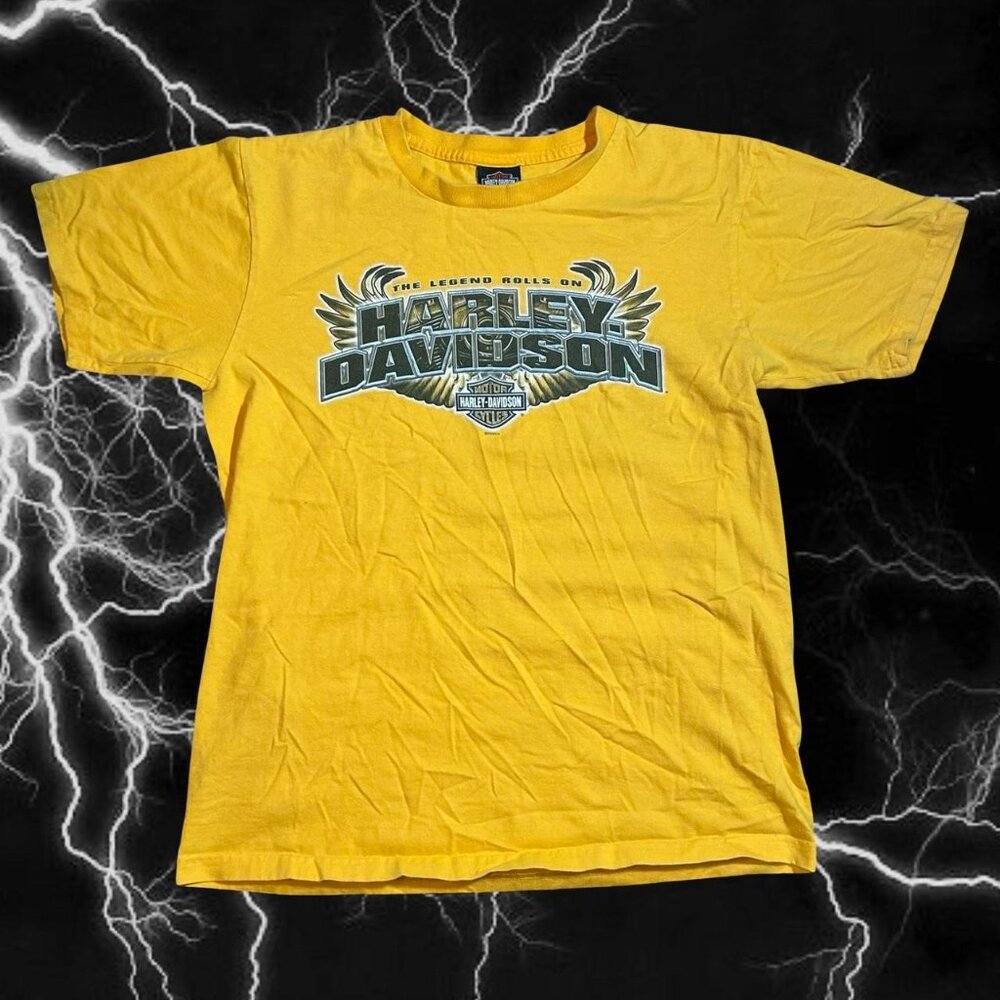 Bike Style Punk Bright Yellow Harley Davidson T
